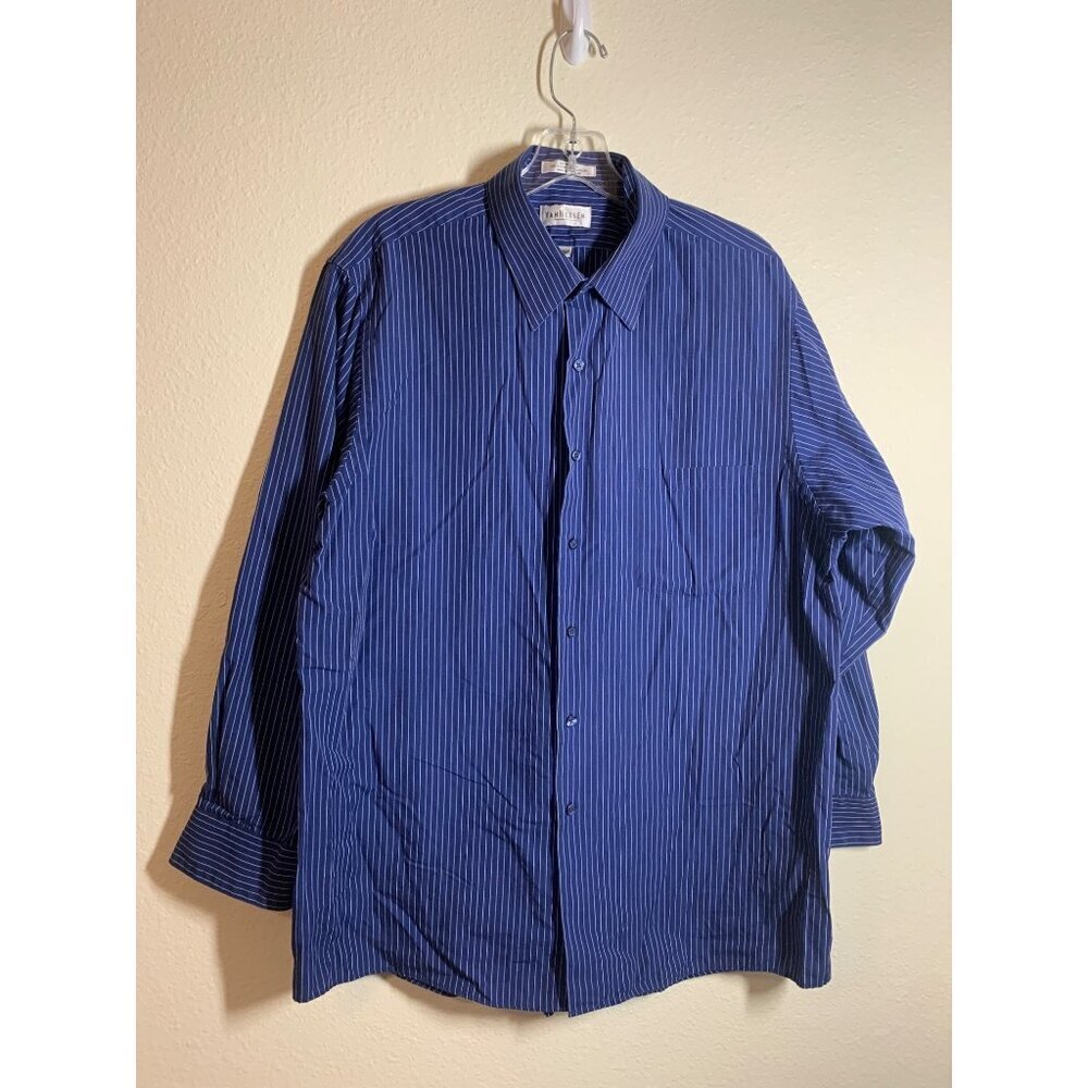 Van Heusen Regular Fit Pinstripe Button Down Shirt Men's Size 16.5 (32/33) Large